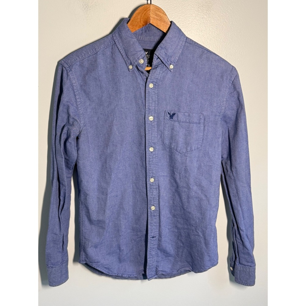 American Eagle Outfitters Mens XS Blue Classic Fit Oxford Button Down Shirt